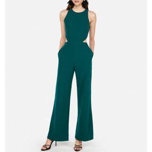 NWT Express Glam Emerald Side Cut Out Jumpsuit S